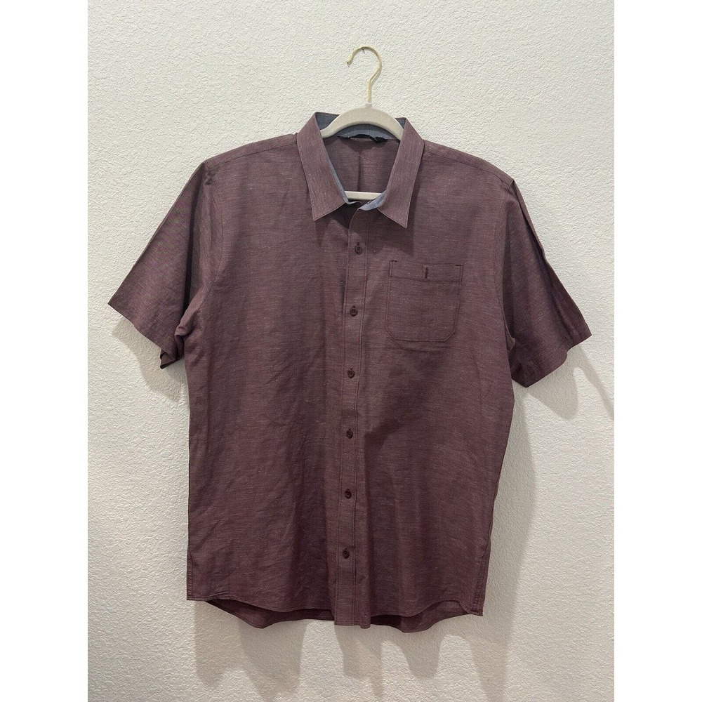 Mens Travis Matthew Purple Button Down Short Sleeve Size L